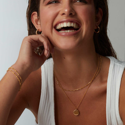 Engraveable Round Bead Necklace Gold